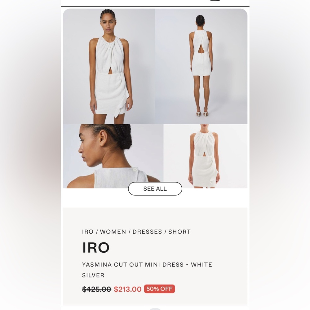 IRO Yasmine mini dress NWOT